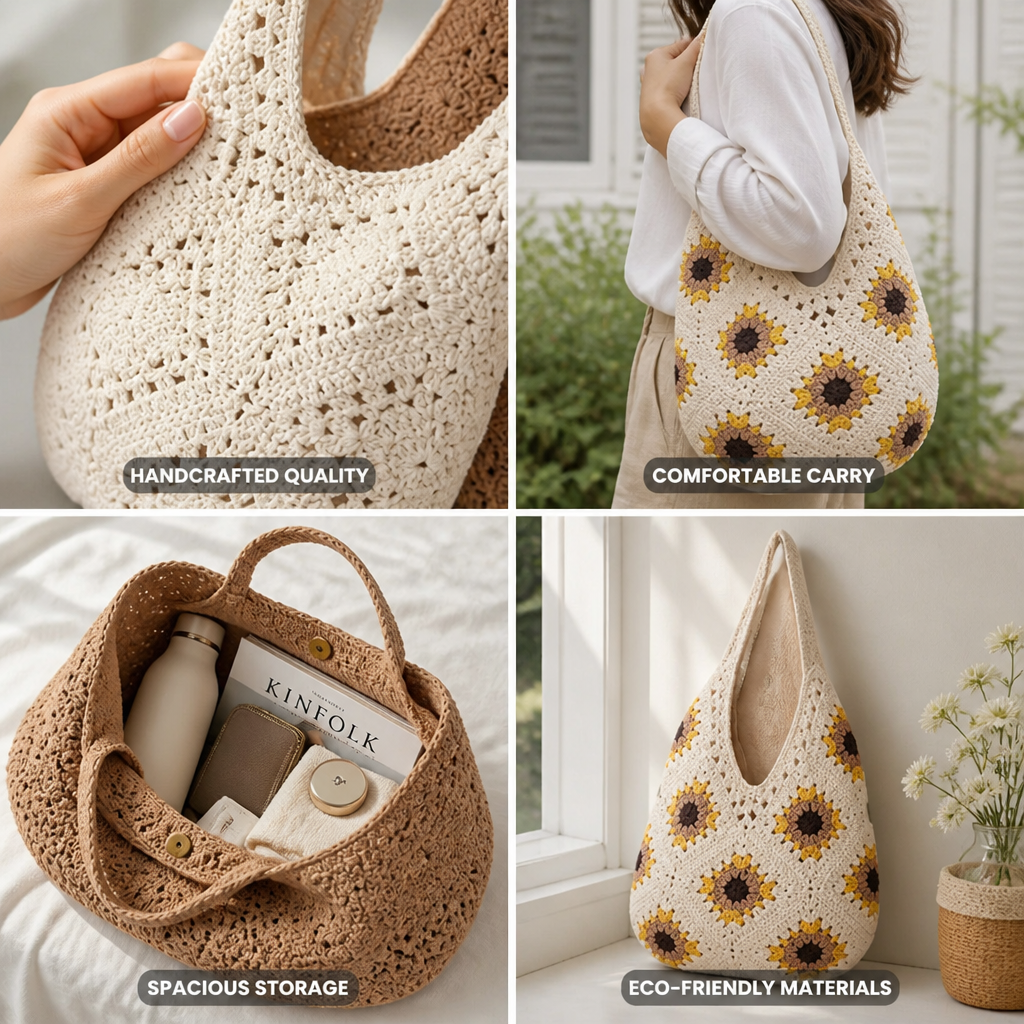 Spacious Handcrafted Eco-Friendly Hobo Bag | elesira