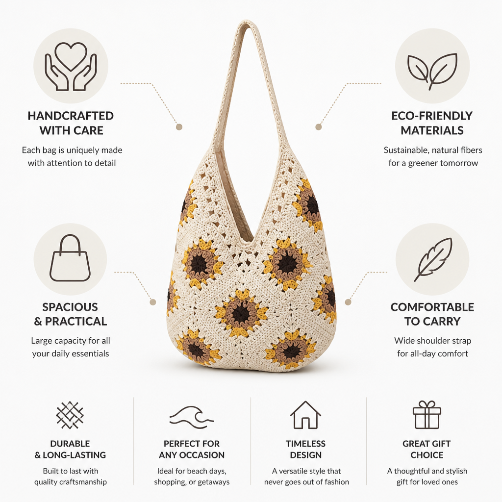 Spacious Handcrafted Eco-Friendly Hobo Bag | elesira