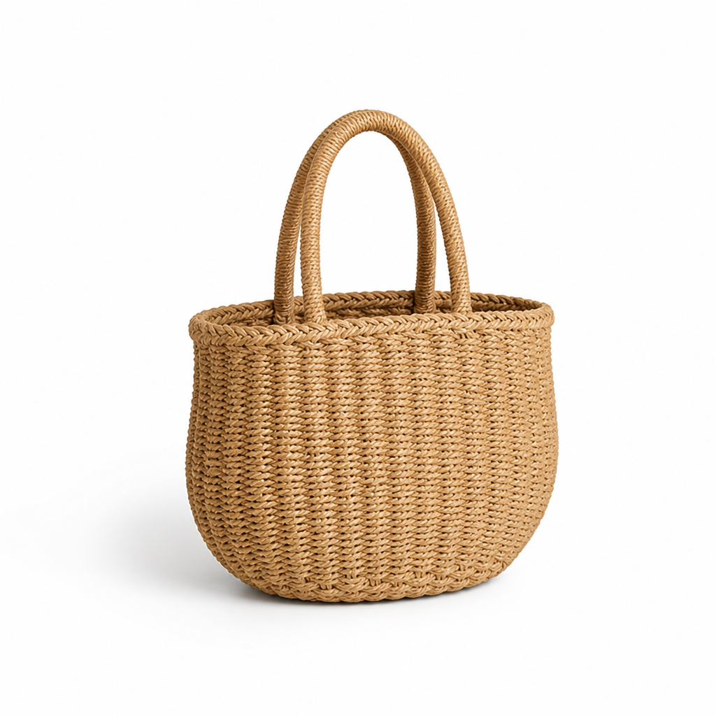 Spacious Handwoven Natural Wicker Tote | elesira