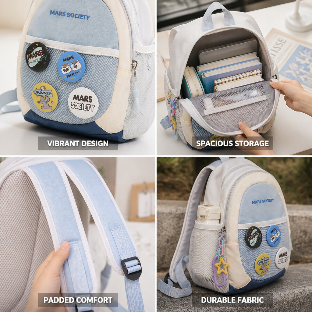 Vibrant Graphic School Backpack (Ergonomic Padded Straps) | elesira