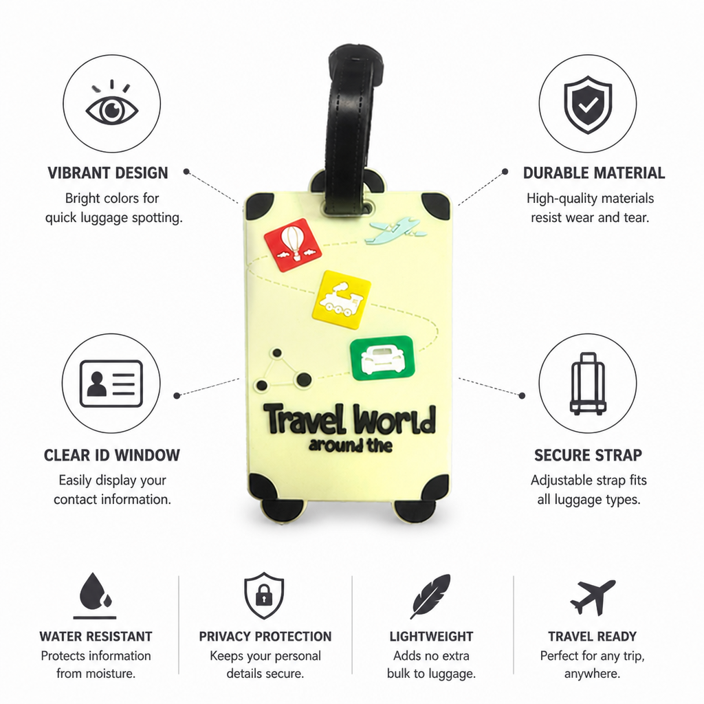 Vibrant Print Clear ID Window Luggage Tag | elesira