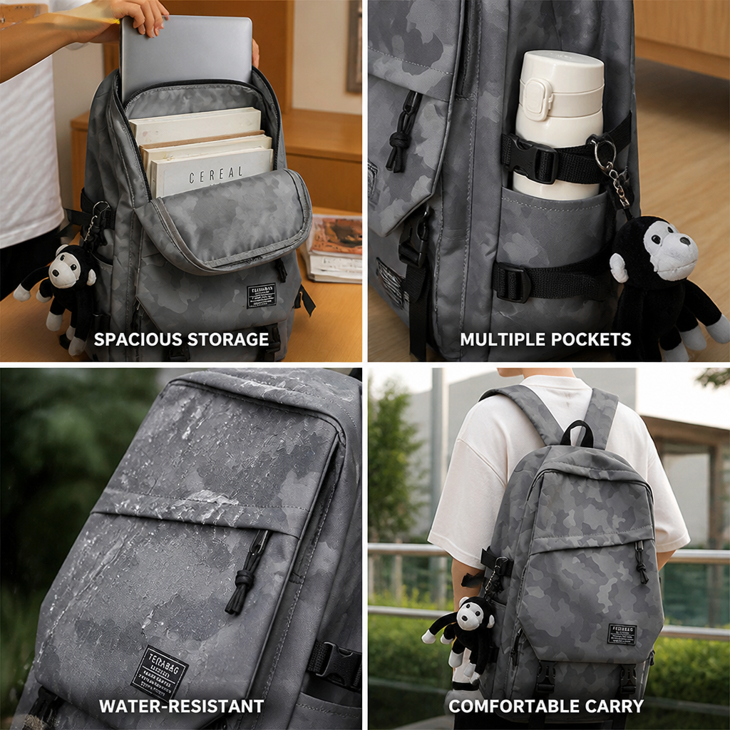 Mochila de camuflaje resistente al agua (correas acolchadas) | elesira