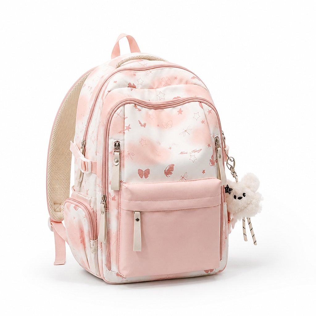 Water-Resistant Multi-Pocket School Backpack (Padded Straps) | elesira