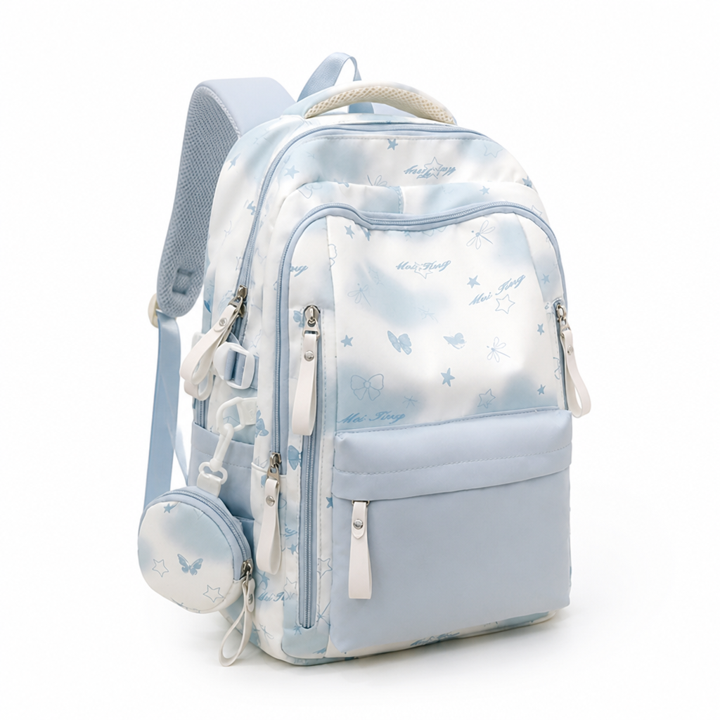 Water-Resistant Multi-Pocket School Backpack (Padded Straps) | elesira