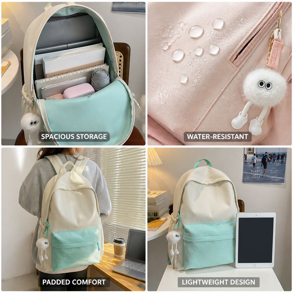 Zaino con spallacci imbottiti e idrorepellente (scuola e viaggi) | elesira