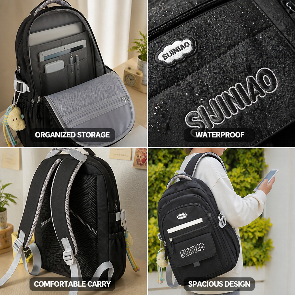 Wasserdichter Schulrucksack in Tropfenform (Laptop- und Tablet-Fächer) | elesira