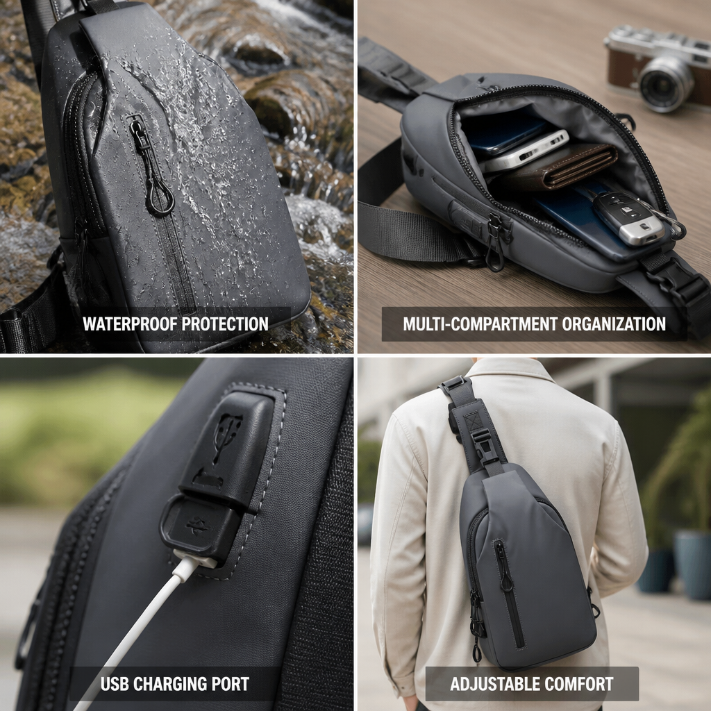 Waterproof USB-Charging Multi-Compartment Explorer Bag | elesira