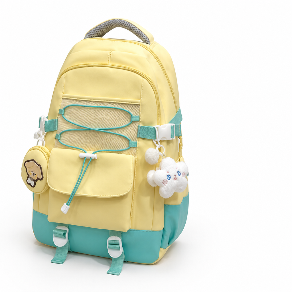 Zaino scolastico resistente all'usura con più scomparti (spallacci imbottiti) | elesira