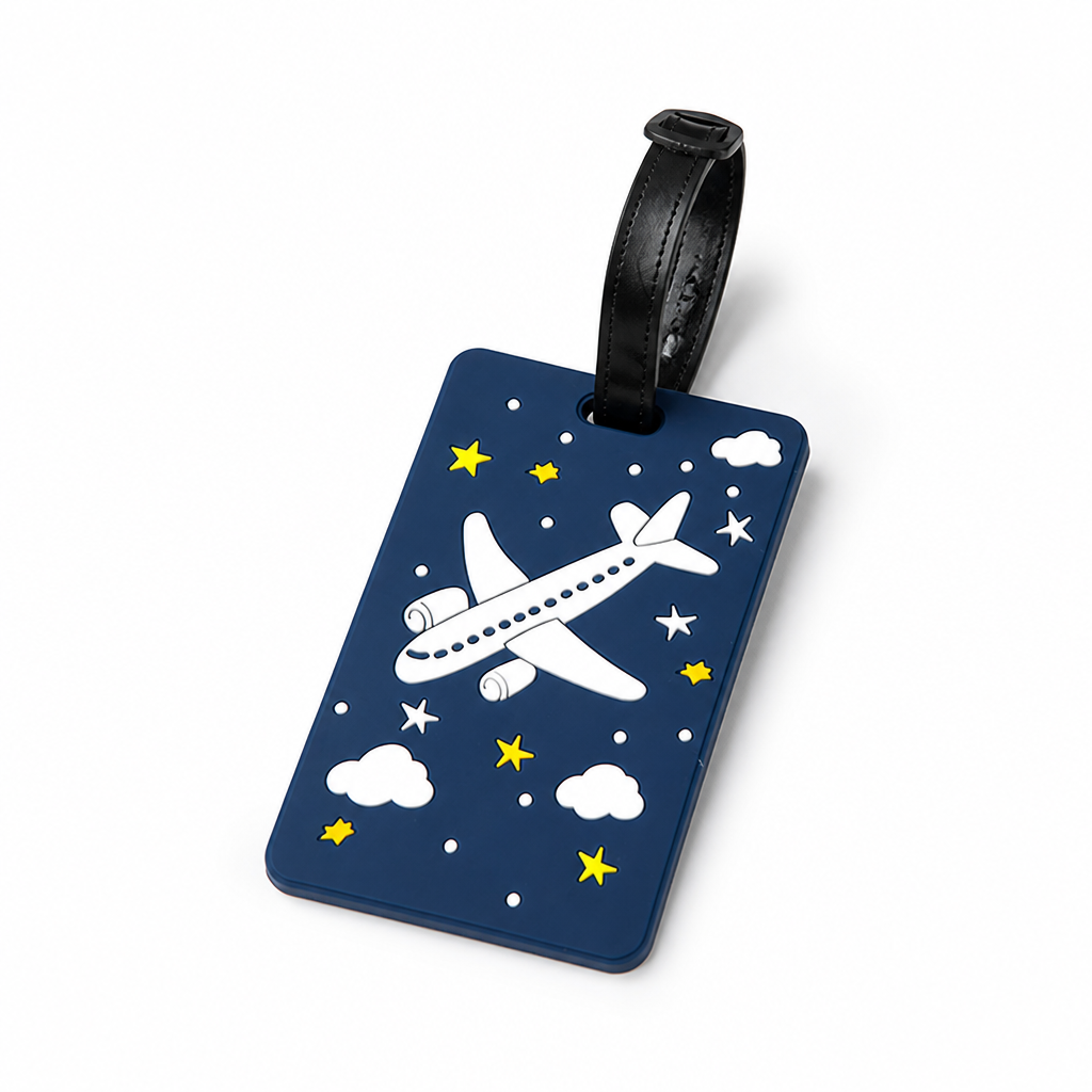 Etichetă de bagaj cu curea rezistentă la uzură și sigură (grafică cu avion) | elesira