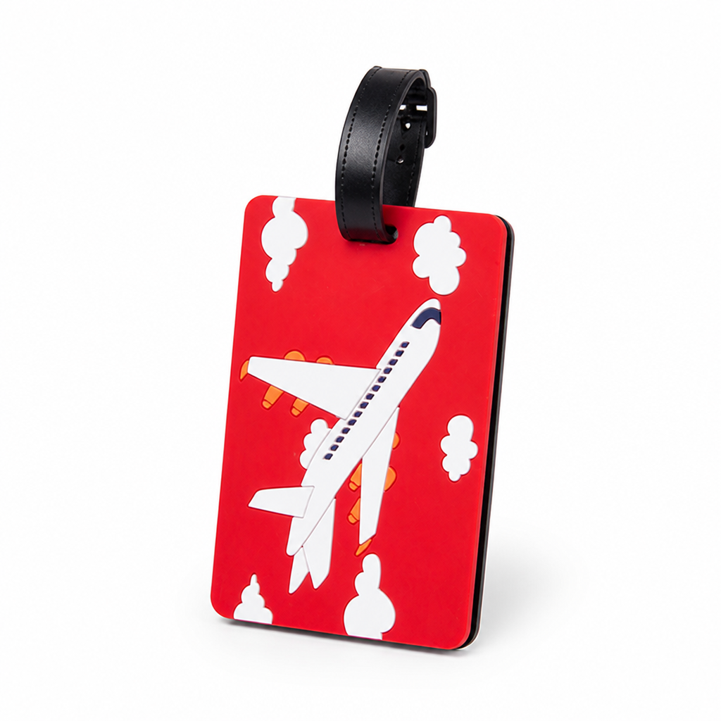 Weather-Resistant Bright Airplane Luggage Tag (Writable Back, Secure Strap) | elesira