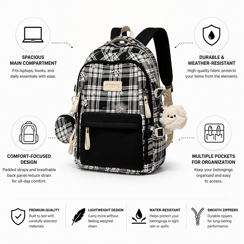 Weather-Resistant Laptop-Friendly School Backpack | elesira