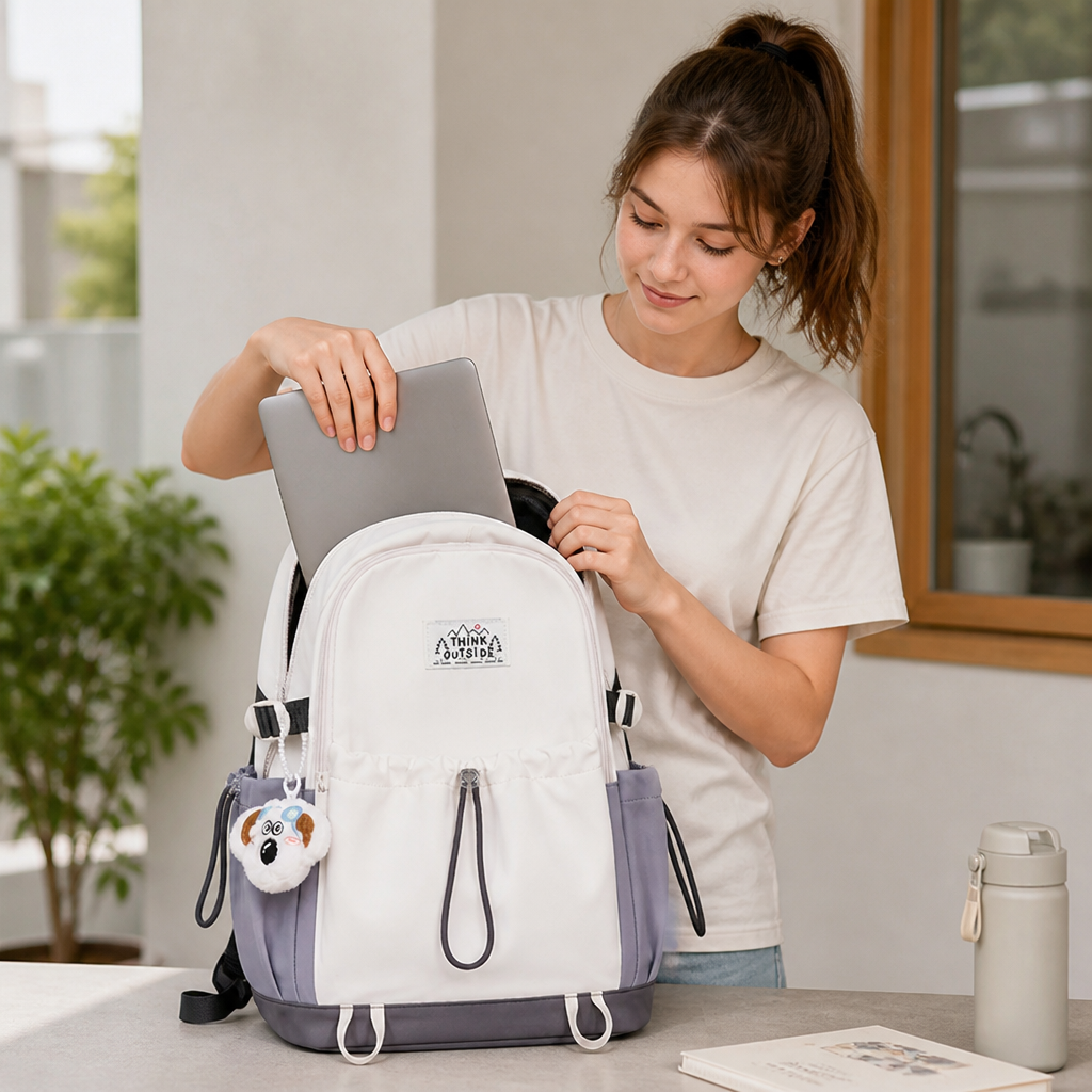 Weather-Resistant Laptop & Multi-Compartment Backpack (Padded Mesh Back) | elesira
