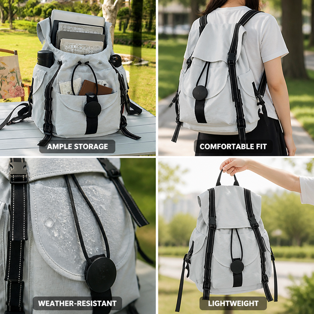 Mochila resistente a las inclemencias del tiempo con múltiples compartimentos (para la escuela y el senderismo) | elesira
