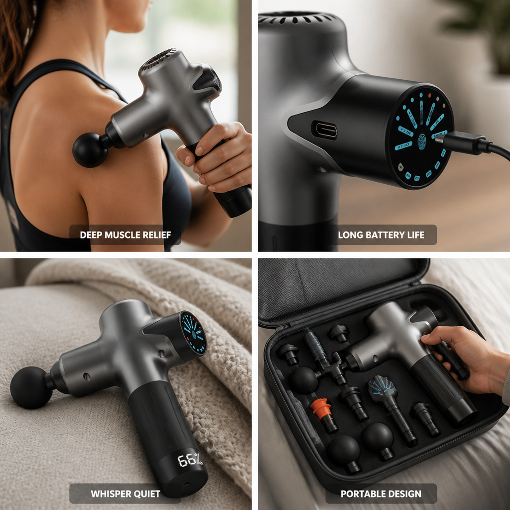Ledningsfri massagepistol med hviskestille drift (30 hastigheder) | elesira