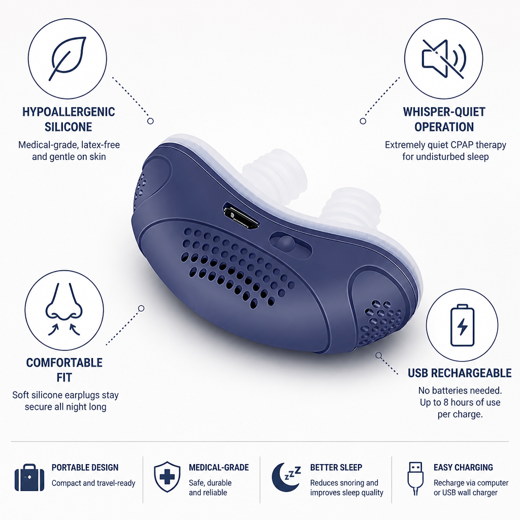 Viskande tyst mik ro-CPAP i medicinsk kvalitet utan mask | elesira