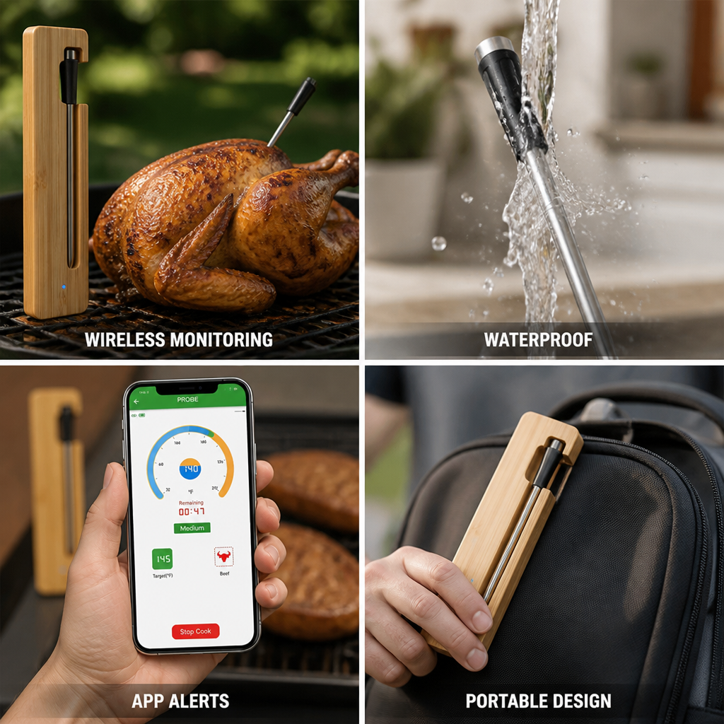Draadloze Bluetooth- en waterdichte vleesthermometer (verbonden met app) | elesira