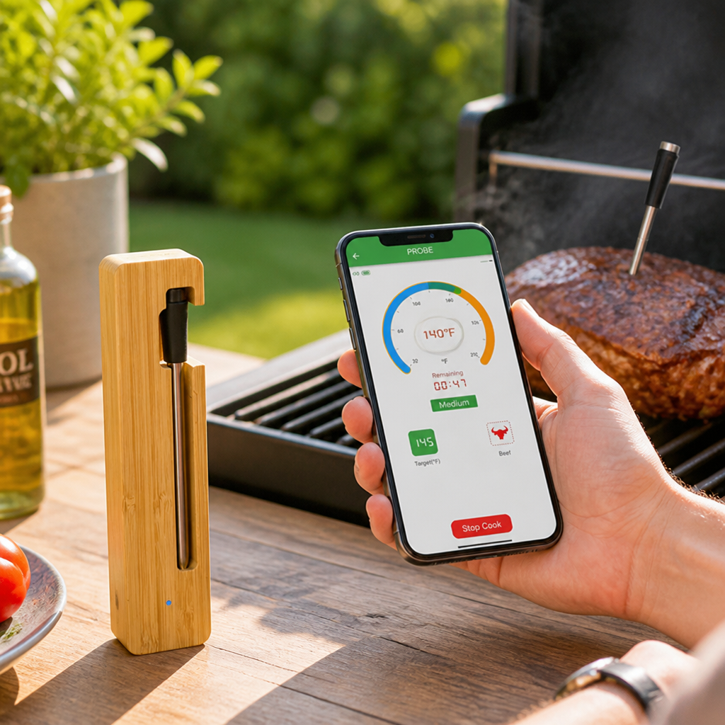 Draadloze Bluetooth- en waterdichte vleesthermometer (verbonden met app) | elesira