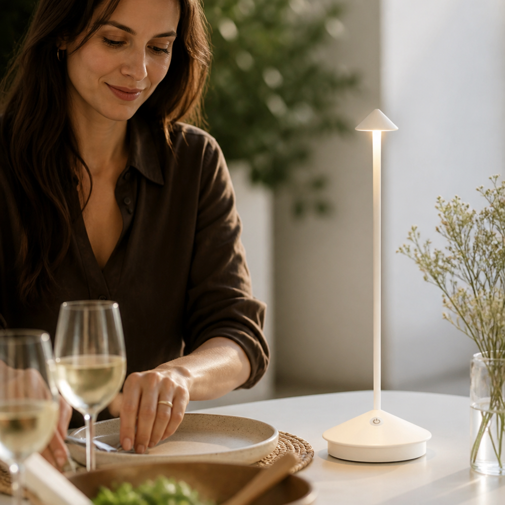 Draadloze, dimbare tafellamp met USB-oplaadfunctie (waterdicht) | elesira