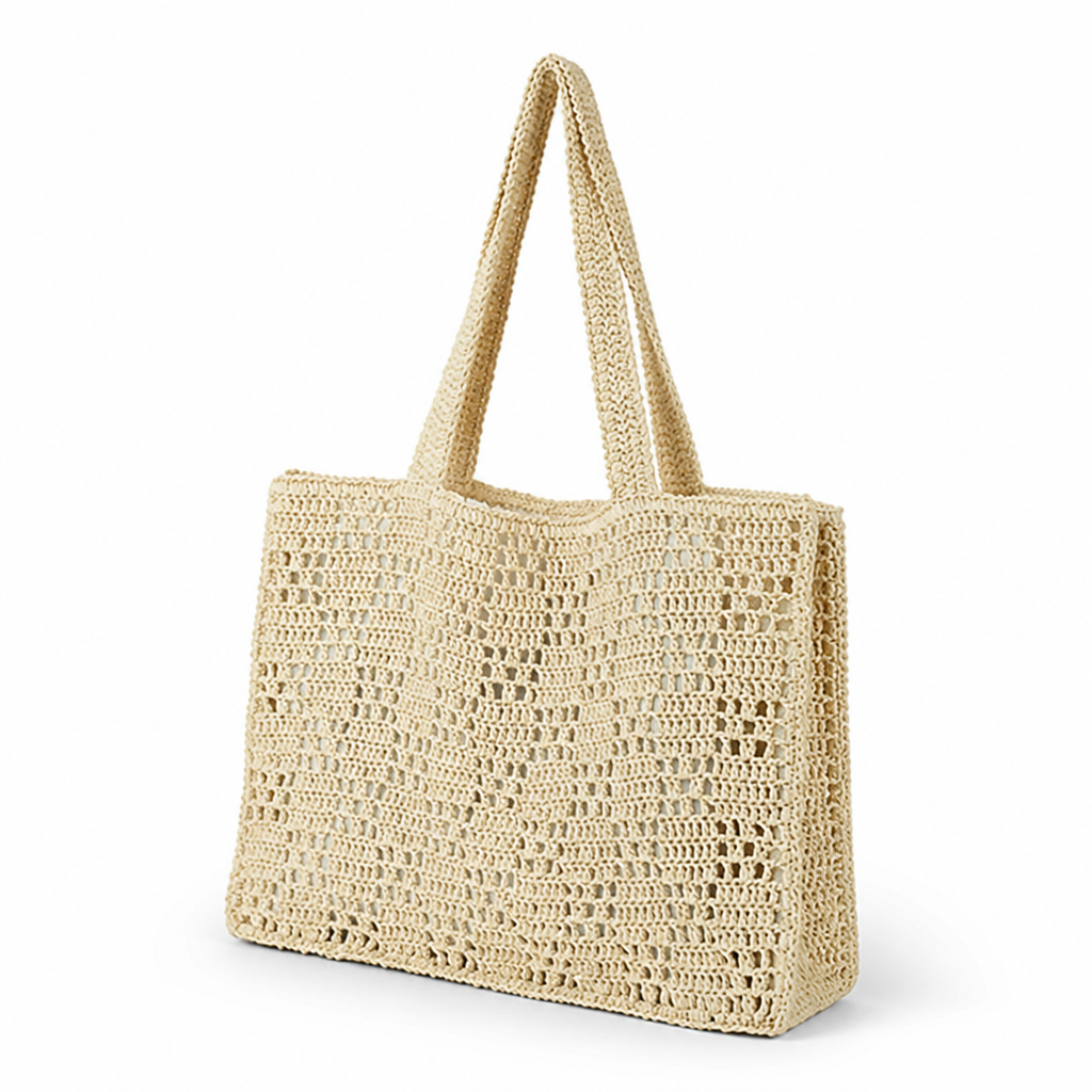 XXL Handwoven Macrame Beach Tote (Long Straps) | elesira