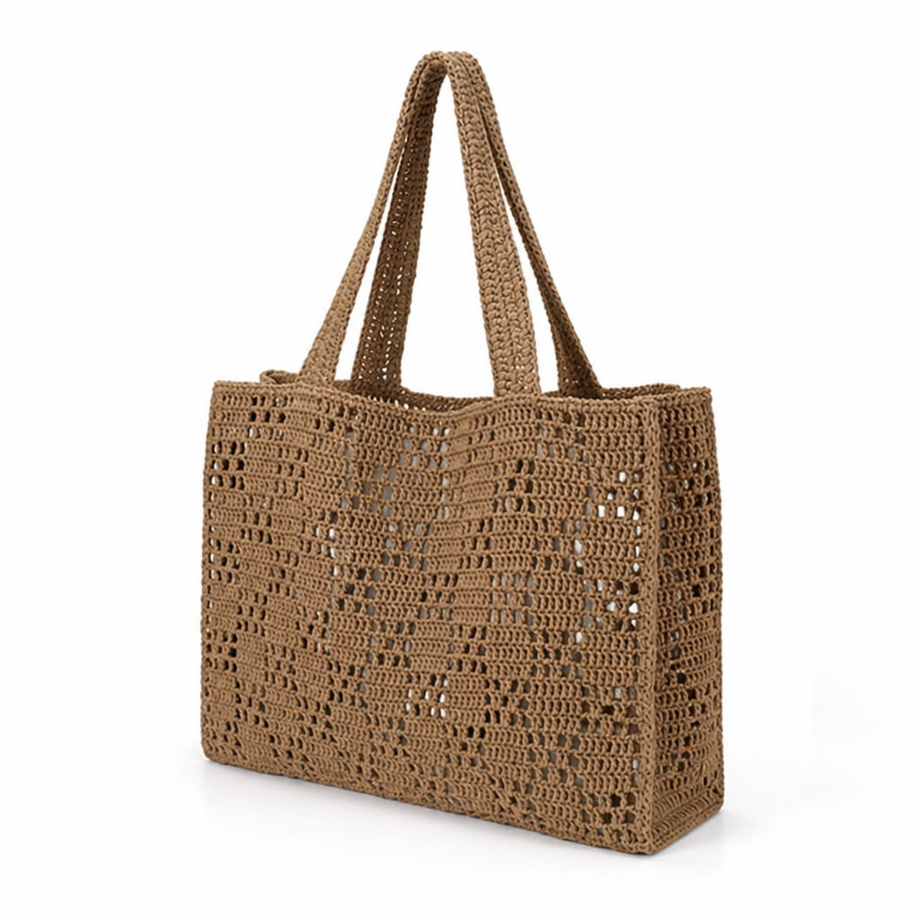 XXL Handwoven Macrame Beach Tote (Long Straps) | elesira