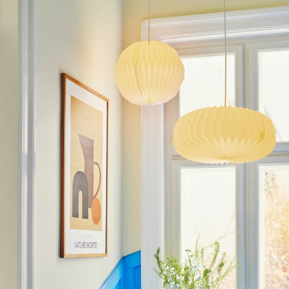 Belloy-papieren plafondlamp met eenvoudig te bevestigen lampenkap | elesira