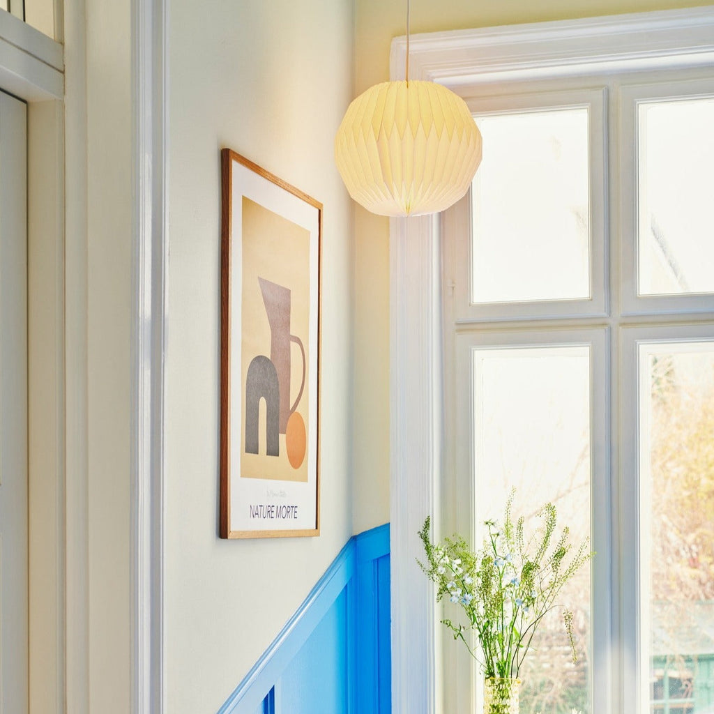 Belloy-papieren plafondlamp met eenvoudig te bevestigen lampenkap | elesira