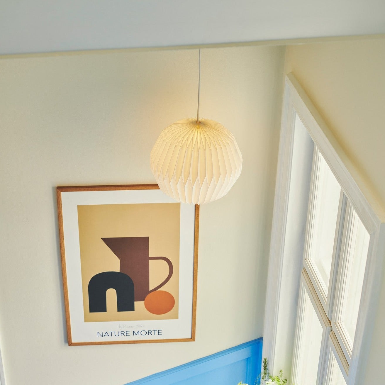 Belloy-papieren plafondlamp met eenvoudig te bevestigen lampenkap | elesira