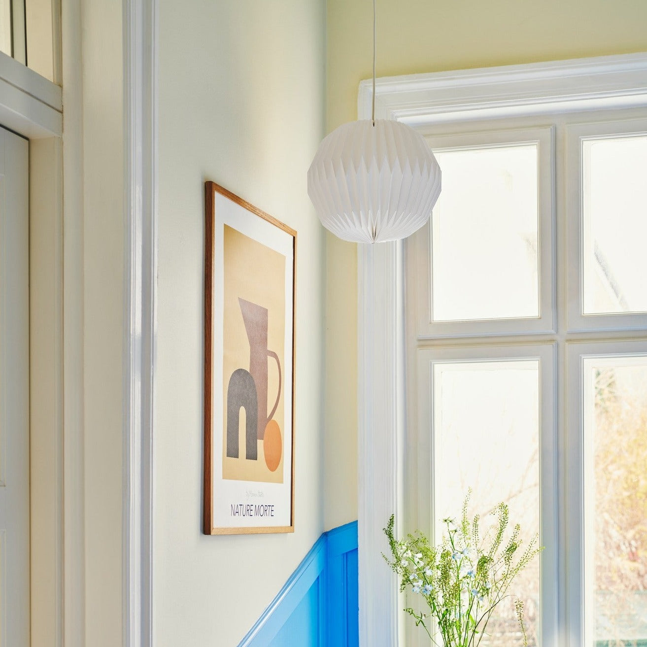 Belloy-papieren plafondlamp met eenvoudig te bevestigen lampenkap | elesira