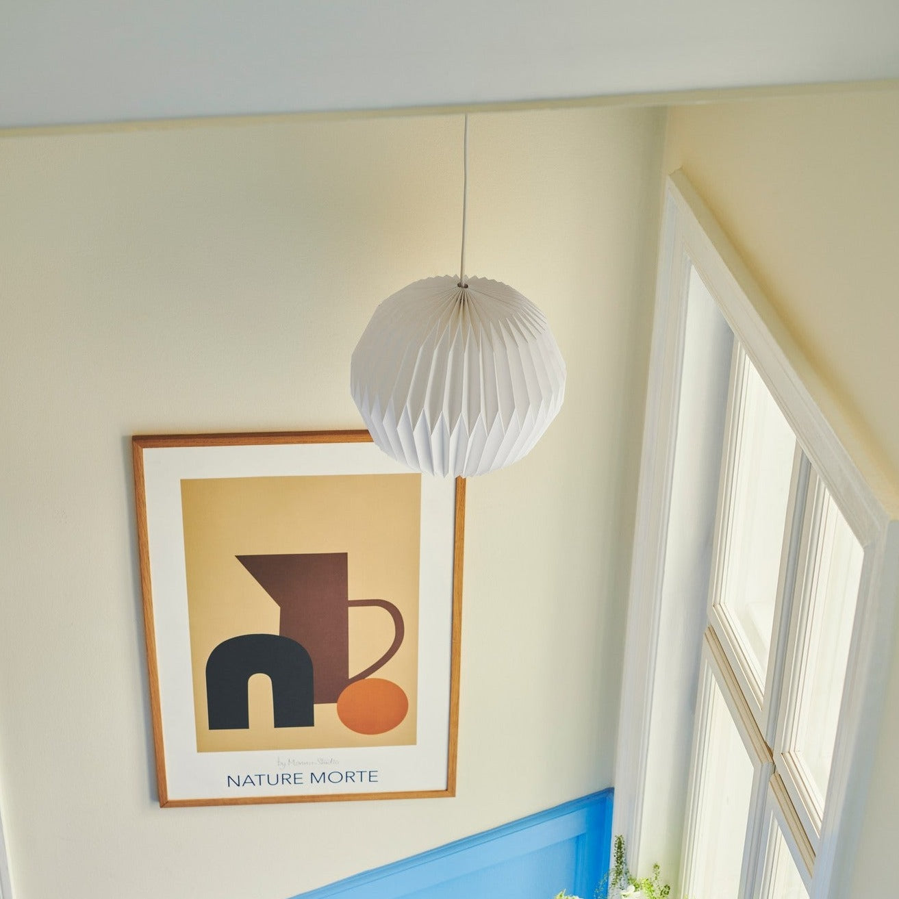 Belloy-papieren plafondlamp met eenvoudig te bevestigen lampenkap | elesira
