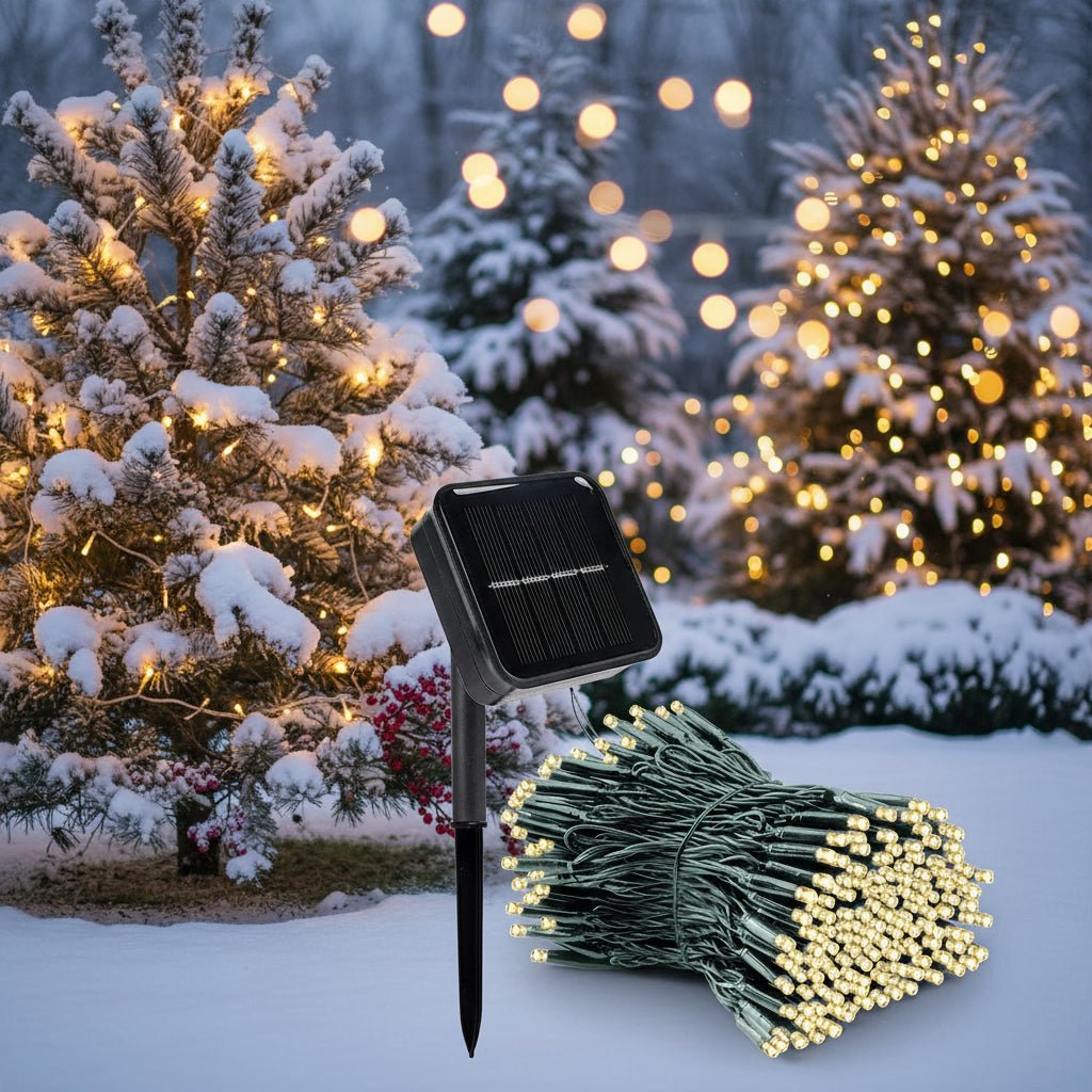 Odporne na warunki atmosferyczne solarne lampki LED z 8 trybami świecenia | elesira