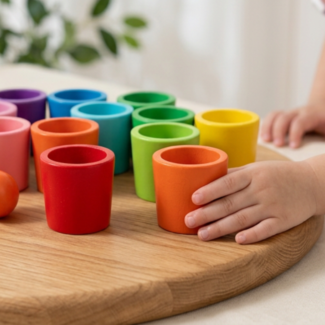 Fa színválogató játék kisgyermekeknek – Montessori oktatójáték | elesira