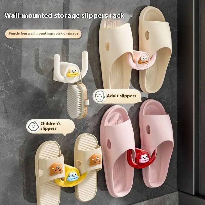 Wall-Mounted Rack for Quick-Drying Slipper Organization | elesira
