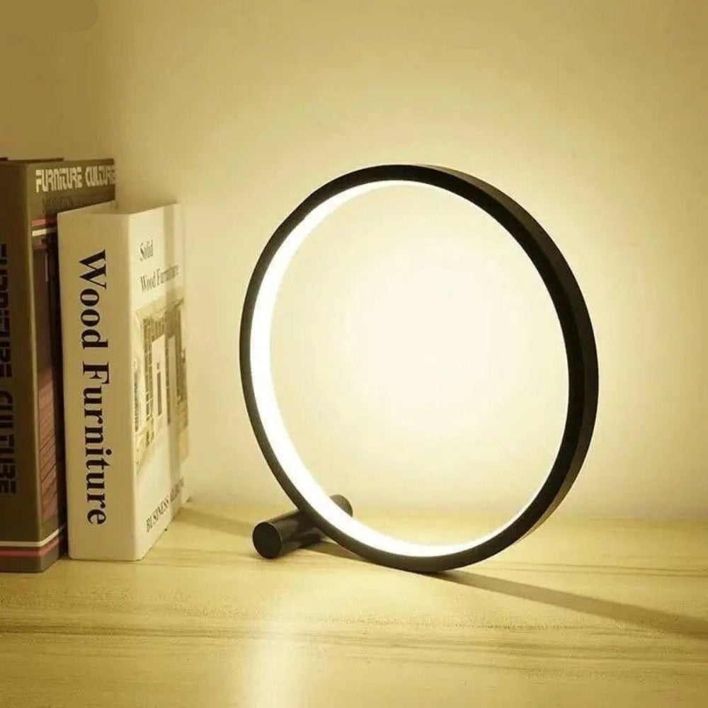 Elegant LED-cirkelbordlampe med touchbetjening og varmt lys | elesira