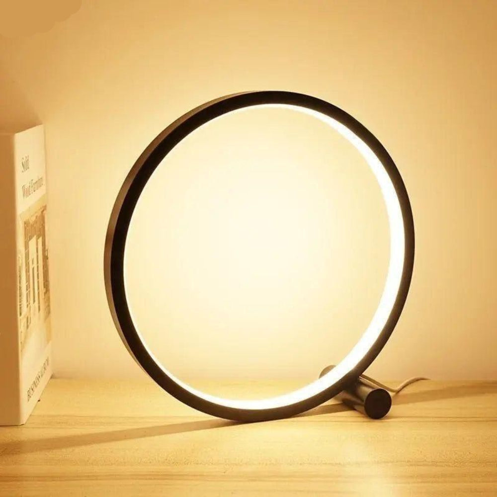 Elegant LED-cirkelbordlampe med touchbetjening og varmt lys | elesira