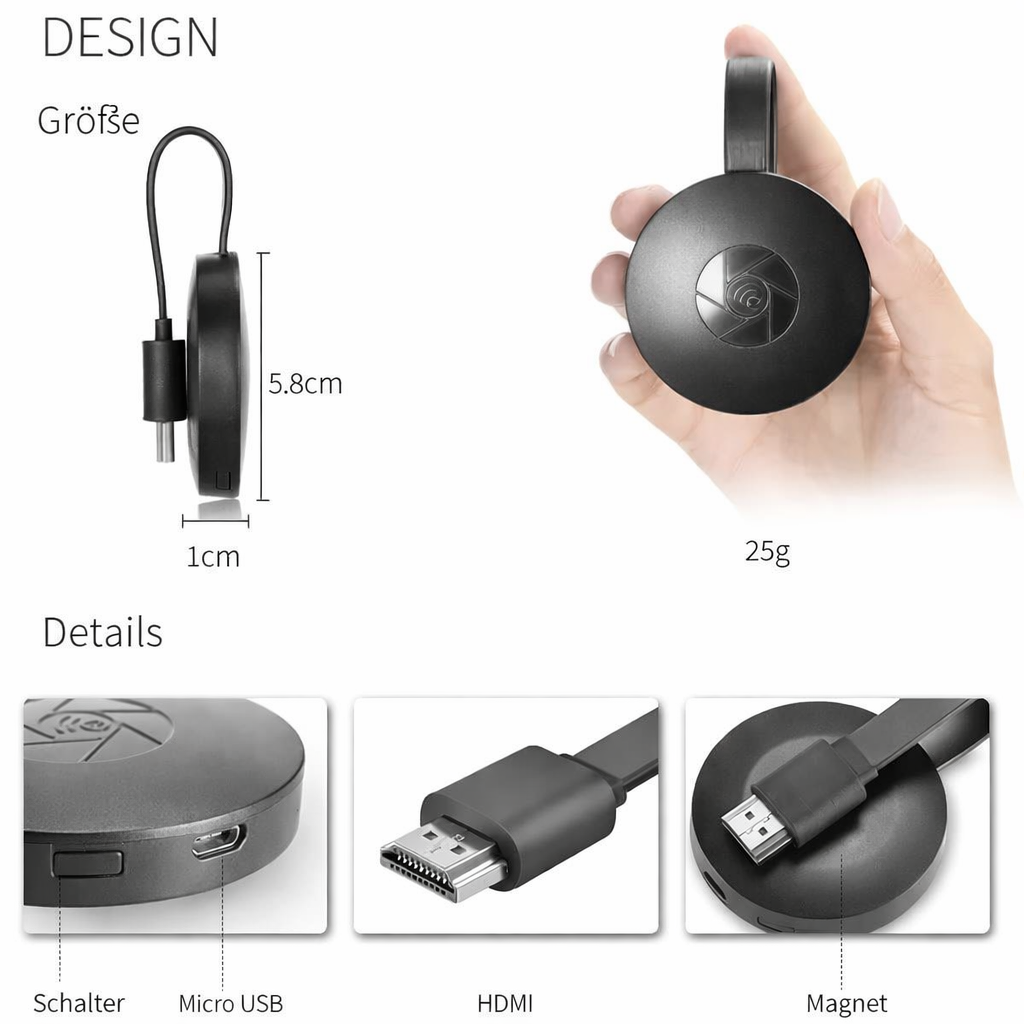 Bezdrátový HD adaptér pro zrcadlení obrazu přes AirPlay a DLNA - CastView Pro | elesira