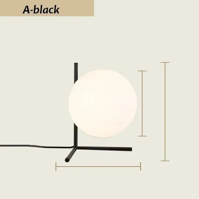 ClearEleganz - Moderne minimalistisk rund glasbordlampe | elesira