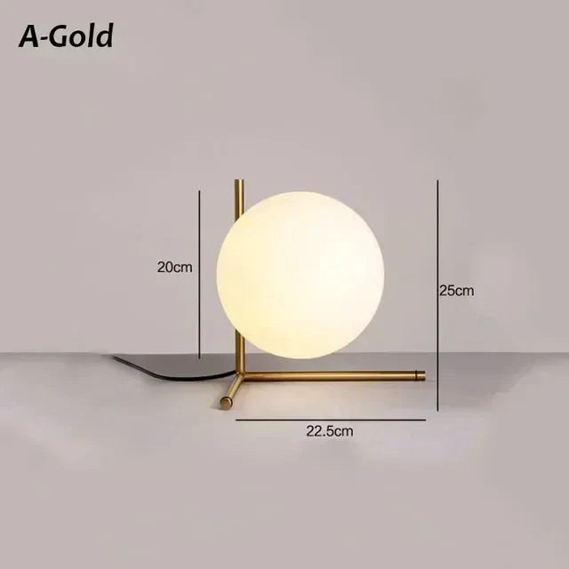 ClearEleganz - Moderne minimalistisk rund glasbordlampe | elesira