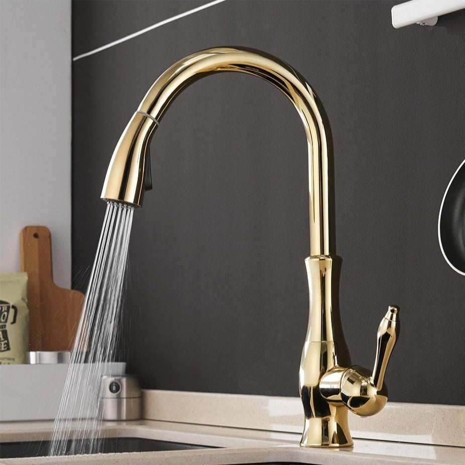 Sleek Pull-Down Kitchen Faucet with Reachable Spray Head | elesira