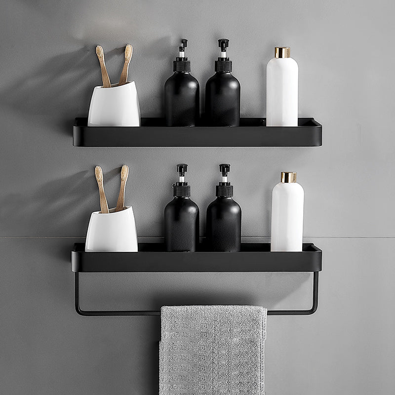 Sleek Matte Black Wall Shelf for Organized Bathrooms | elesira