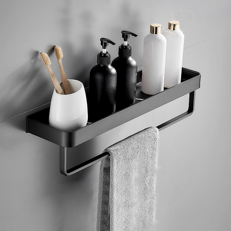 Sleek Matte Black Wall Shelf for Organized Bathrooms | elesira