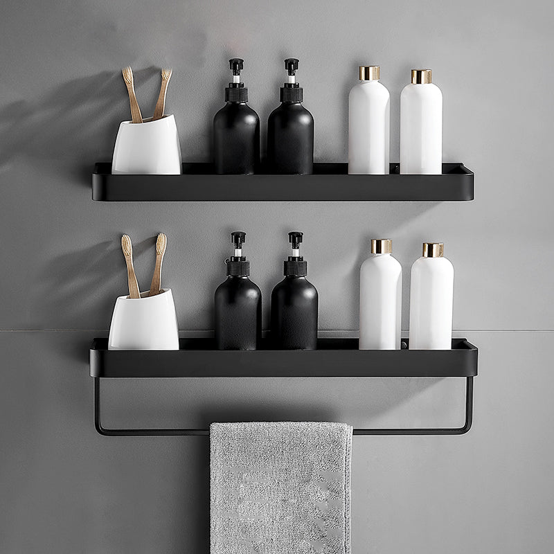 Sleek Matte Black Wall Shelf for Organized Bathrooms | elesira