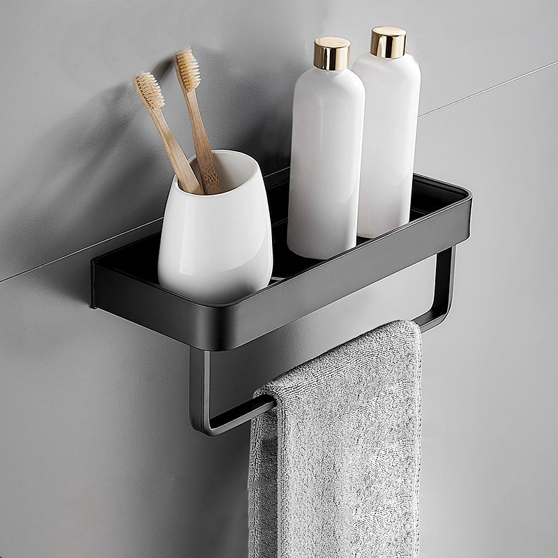 Sleek Matte Black Wall Shelf for Organized Bathrooms | elesira