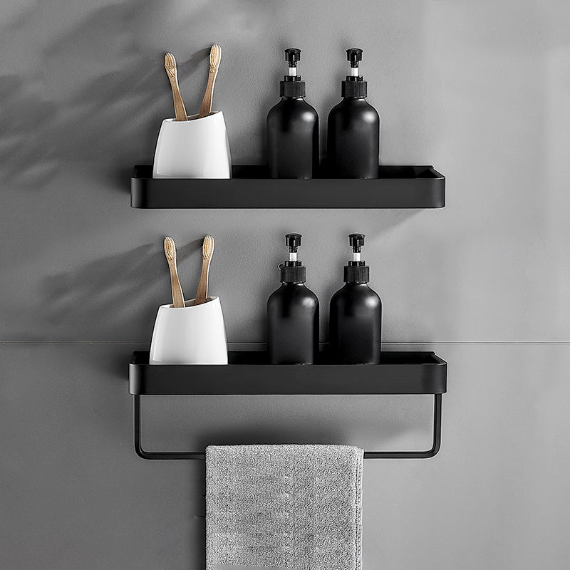 Sleek Matte Black Wall Shelf for Organized Bathrooms | elesira