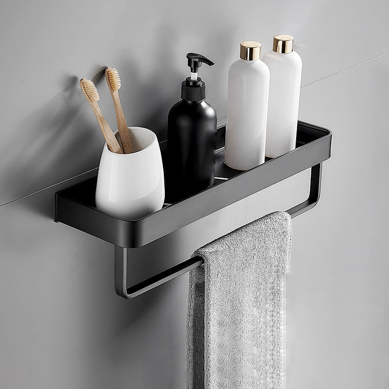 Sleek Matte Black Wall Shelf for Organized Bathrooms | elesira