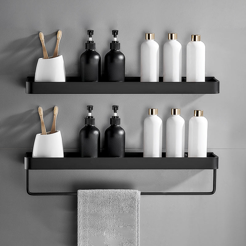 Sleek Matte Black Wall Shelf for Organized Bathrooms | elesira