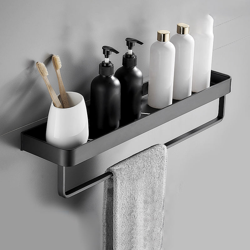 Sleek Matte Black Wall Shelf for Organized Bathrooms | elesira