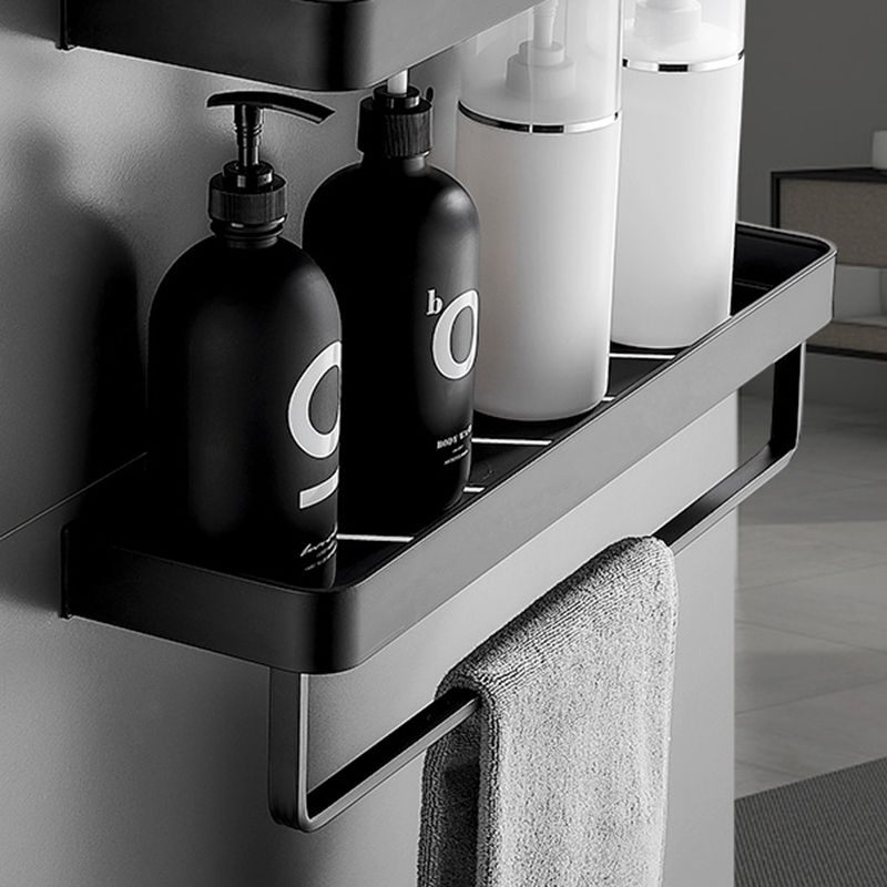 Sleek Matte Black Wall Shelf for Organized Bathrooms | elesira