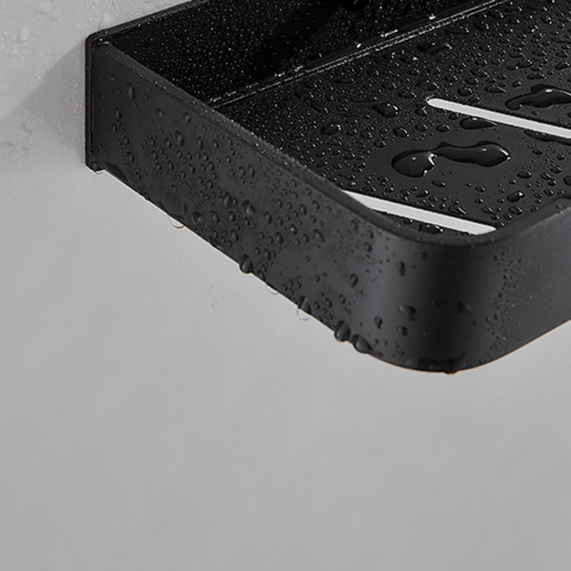 Sleek Matte Black Wall Shelf for Organized Bathrooms | elesira