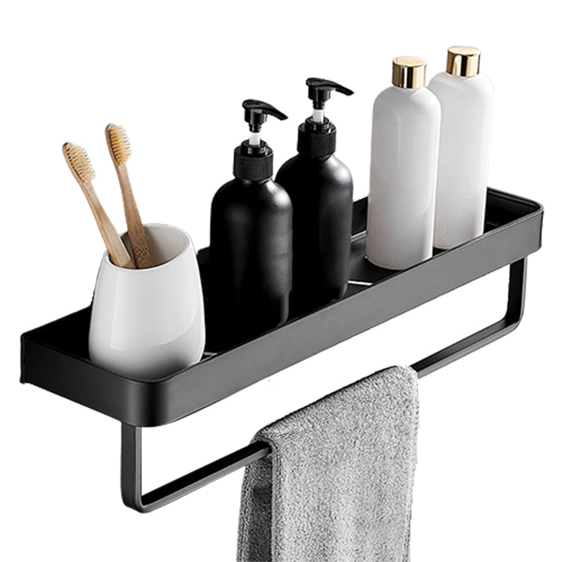 Sleek Matte Black Wall Shelf for Organized Bathrooms | elesira