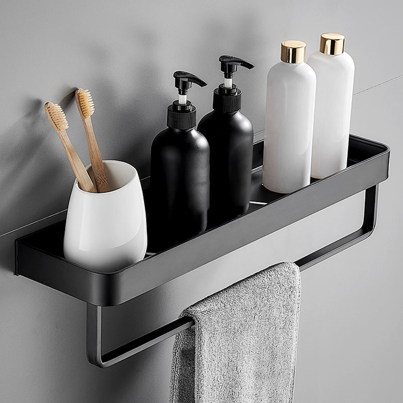 Sleek Matte Black Wall Shelf for Organized Bathrooms | elesira